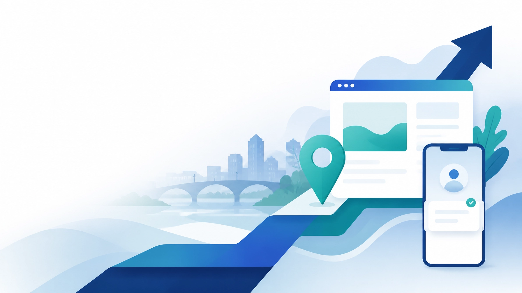 Digital marketing system illustration for Saskatoon service businesses from first search to booked job