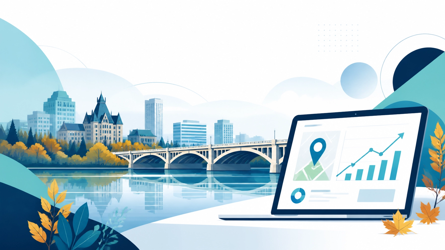 Fall digital marketing plan illustration for Saskatoon businesses seasonal local marketing checklist